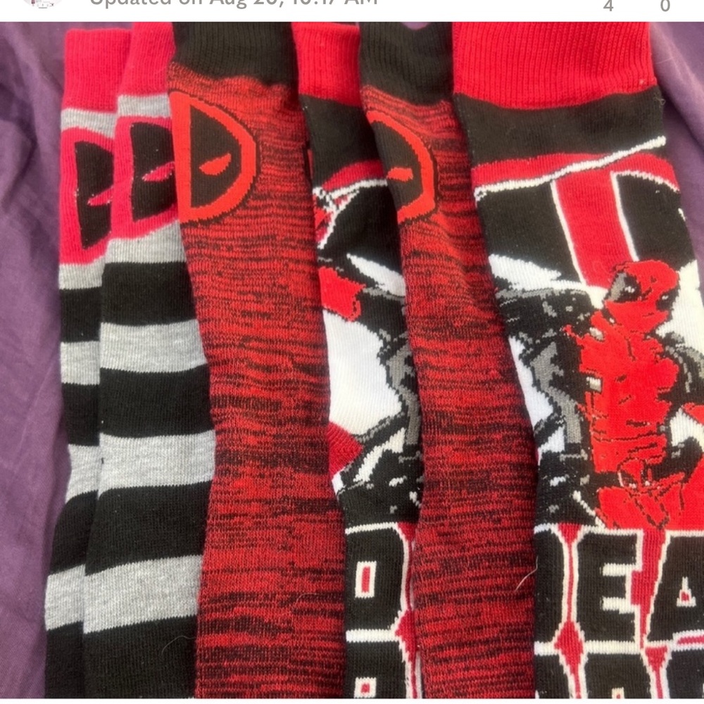 Unisex deadpool socks new without tag